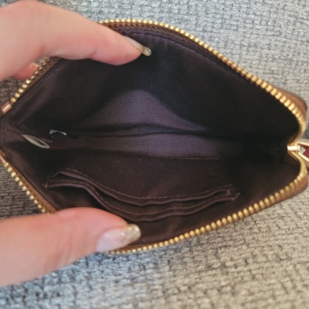 Coach Signature Canvas Wristlet with Pink Front Pocket - Picture 4 of 7